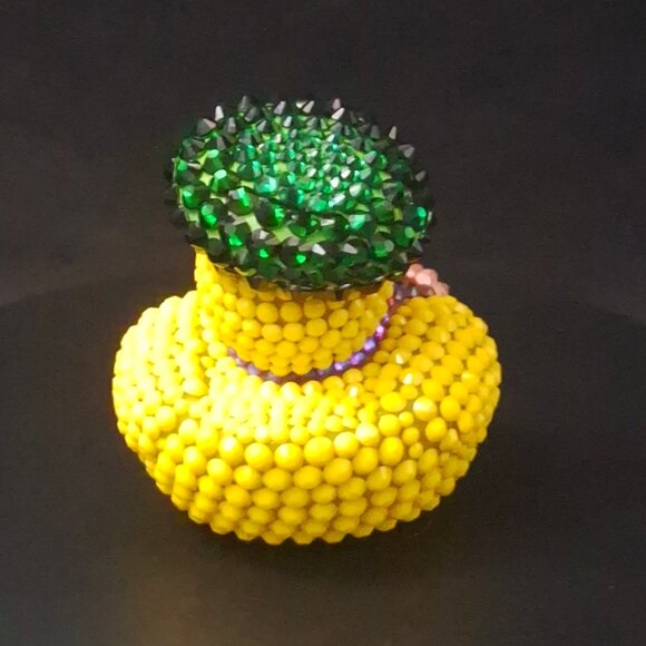 Bedazzled Artist Rubber Duck, Bling Artist Duck, Unique Fun Gift - Picture 5 of 7